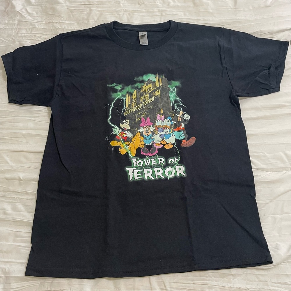 Disney tower of terror youth large black tshirt